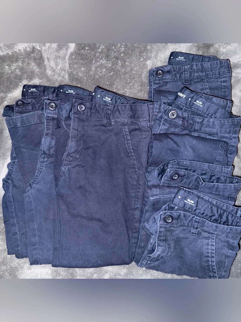 7 PAIRS of boys blue pants